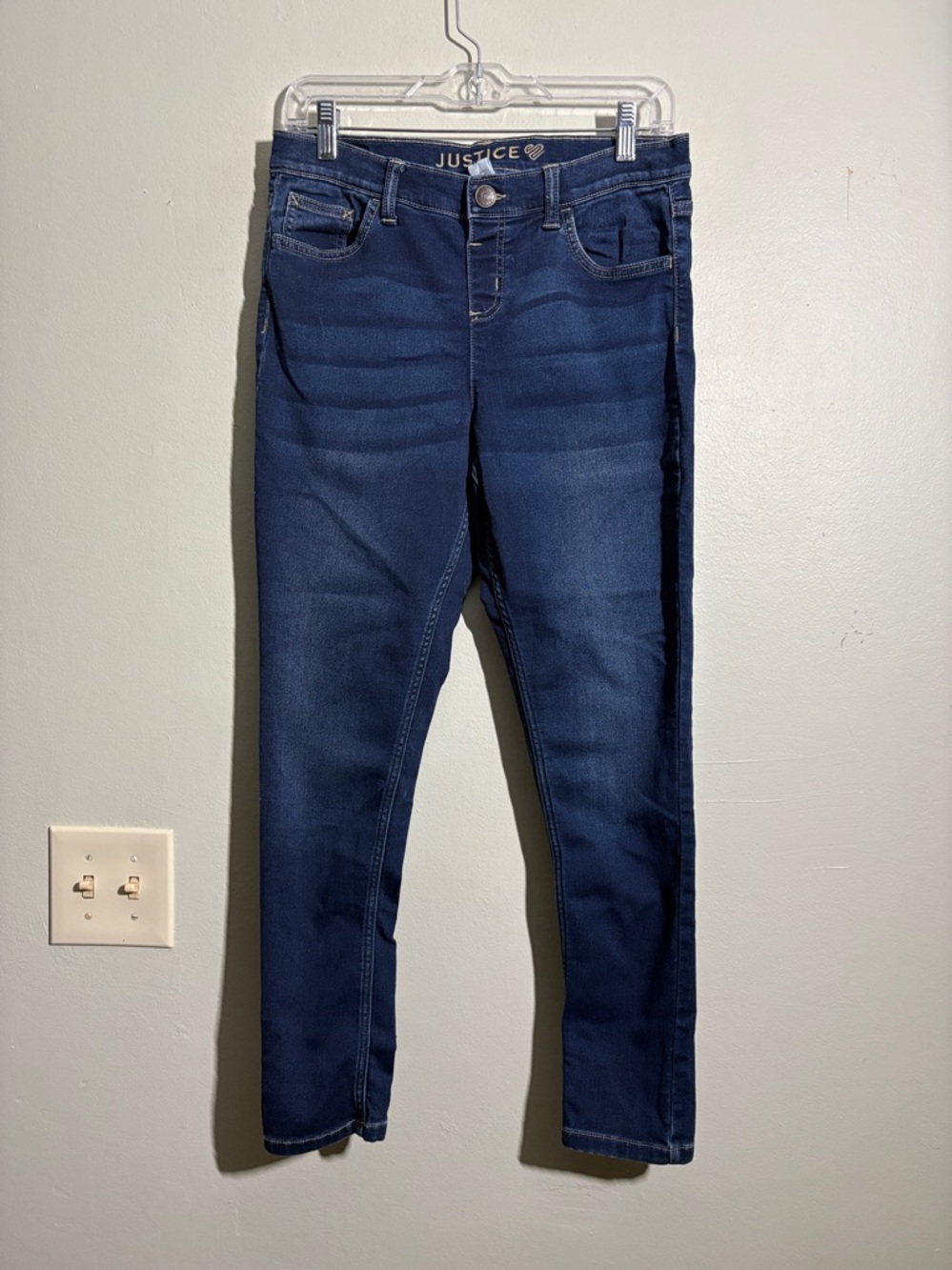 Justice kids Dark Blue Skinny Jeans 16 - Picture 1 of 3